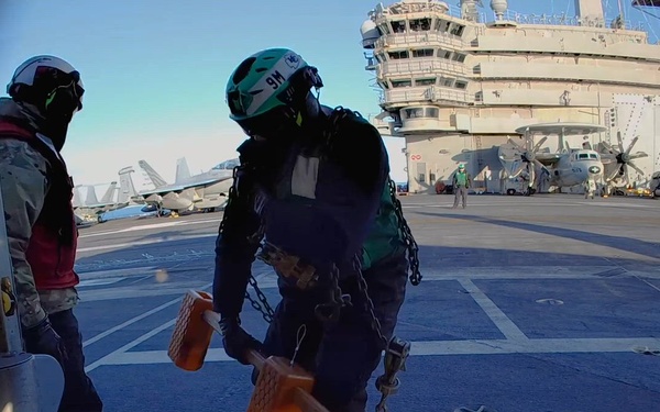 USS George H.W. Bush conducts a simulated strait transit