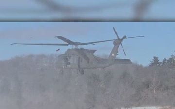 120th Field Artillery Soldiers conduct winter sling-load ops with Black Hawk, Chinook helicopters, Part 1
