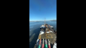 Coast Guard cutter conducts icebreaking operations on the Delaware River