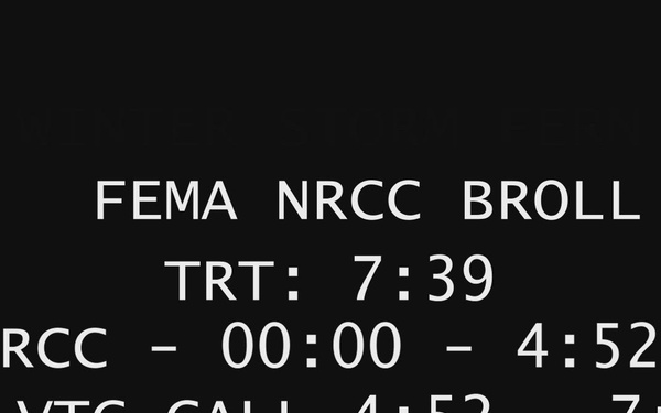 FEMA National Response Coordination Center Winter Storm Activation