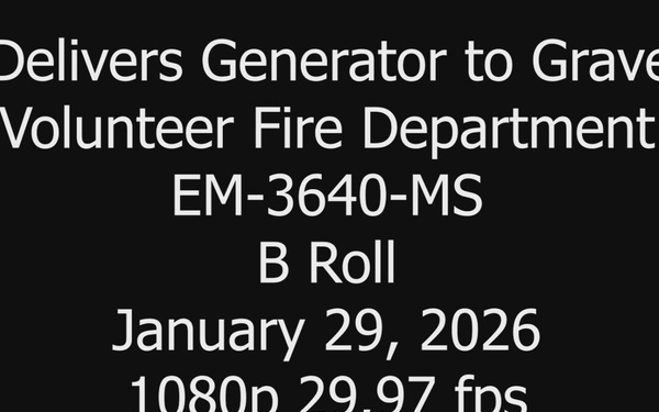 FEMA Delivers Generator to Gravestown Volunteer Fire Department