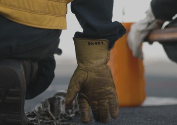 B-Roll: 11th MEU Marines, Sailors Conduct Flight Deck Operations Aboard USS Comstock