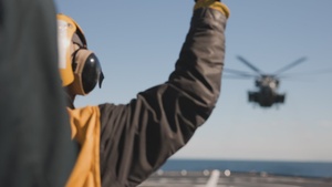 B-Roll: 11th MEU Marines, Sailors Conduct Flight Deck Operations Aboard USS Comstock