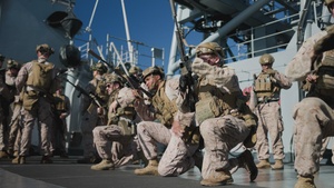 B-Roll: 11th MEU Marines Conduct Weapon Handling Sustainment Training Aboard USS Comstock