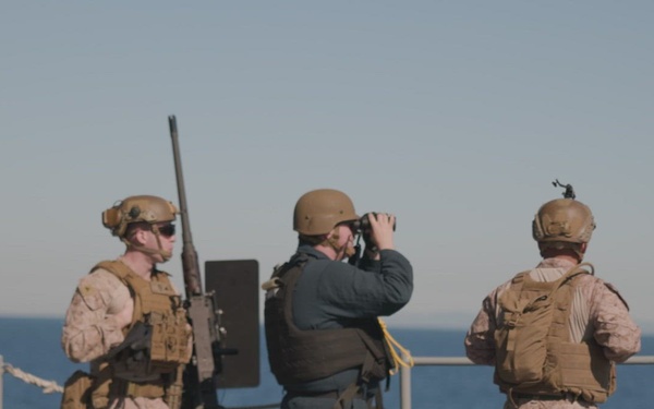 B-Roll: 11th MEU Marines, Sailors Conduct a Strait Transit Aboard USS Comstock