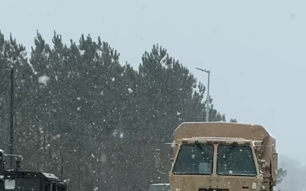 263rd Army Air and Missile Defense Command Soldiers are postured to support partner agencies during Winter Storm Gianna in Clinton