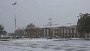 B-Roll: Snowfall blankets Camp Lejeune