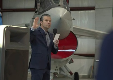 Hegseth Administers Oath of Enlistment, Recognizes Excellence at Patrick Space Force Base