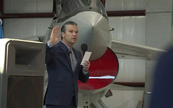 Hegseth Administers Oath of Enlistment, Recognizes Excellence at Patrick Space Force Base