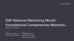 Foundational Competencies Mentoring
