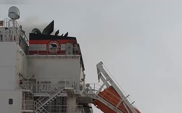 Coast Guard Cutter Neah Bay assists freighter on the Great Lakes