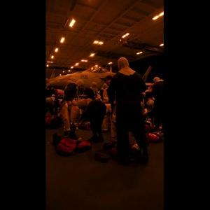 Abraham Lincoln conducts a general quarters drill