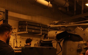 Abraham Lincoln conducts a general quarters drill