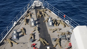 U.S. Navy Corpsmen Respond to Mass Casualty Drill aboard USS Ashland