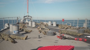 U.S. Navy Hospital Corpsman Aboard the USS Ashland Conduct Mass Casualty Drill
