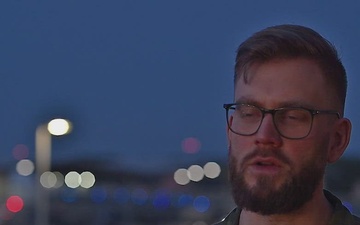 Royal Norwegian Air Force service members discuss Exercise Point Blank