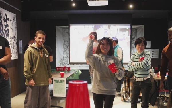 U.S. Service Members and Japanese Locals at PLAT ABC’s Super Bowl Event, Japan, 2026