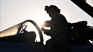 B-roll: Navy F-18 Super Hornet arrives for 2026 Super Bowl LX