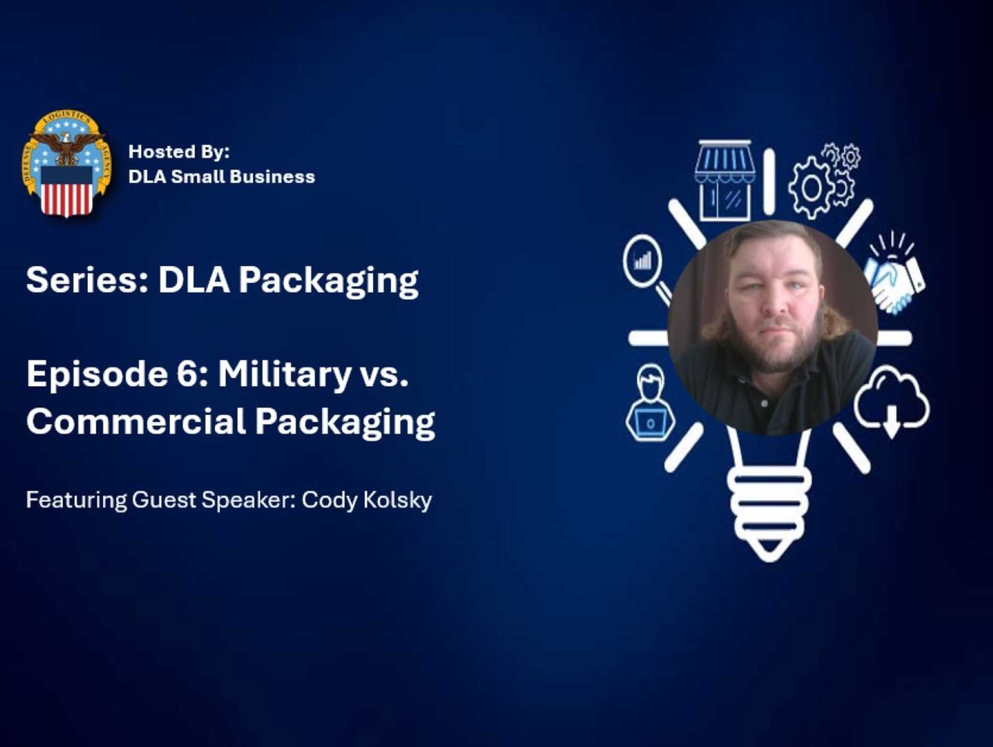 This is part of the DLA web series on packaging, hosted by the DLA Small Business Office. 

This video is the sixth episode in the packaging series and will cover the differences in Military and Commercial packaging.
  
This episode will provide guidance on Military and Commercial Packaging.
We will discuss 
•	The differences between Military and Commercial packaging
•	Where to find eligibility in contracts
•	General information on ASTM D3951
•	Examples of non-compliant commercial packaging

PAN: S1000-26-0010