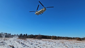 120th Field Artillery Soldiers conduct winter sling-load ops with Black Hawk, Chinook helicopters, Part 17