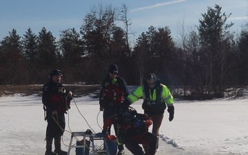 Fort McCoy DES Fire Department dive team holds 2026 ice rescue training at frozen lake at Fort McCoy