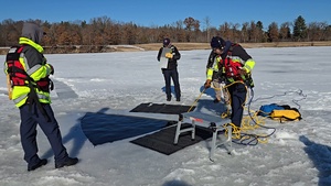 Fort McCoy DES Fire Department dive team holds 2026 ice rescue training at frozen lake at Fort McCoy, Part 3