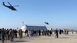 B-roll: Community day with the Air Force, Navy, Air National Guard ahead of 2026 Super Bowl LX flyover