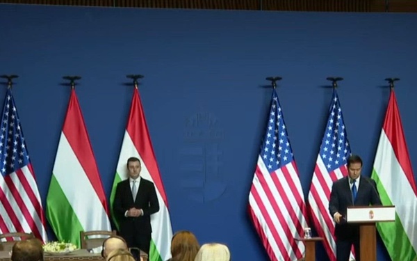 Secretary of State Marco Rubio holds a joint press availability with Hungarian Prime Minister Viktor Orban in Budapest, Hungary