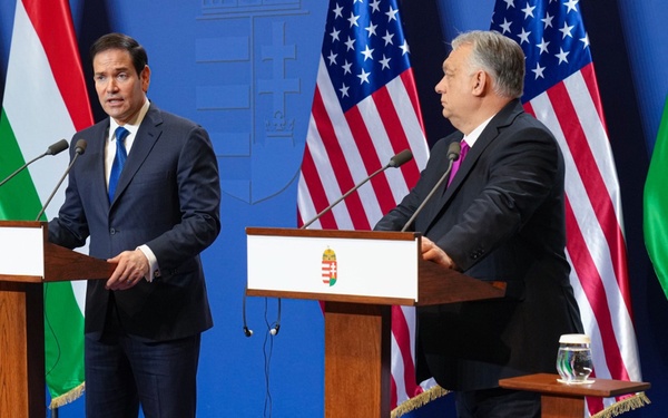 Secretary of State Marco Rubio holds a joint press availability with Hungarian Prime Minister Viktor Orban in Budapest, Hungary