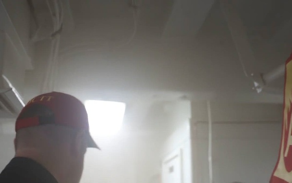 USS San Antonio (LPD 17) conduct damage control training.