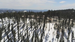 Aerial View of Snowy Landscape near Peddler Hill