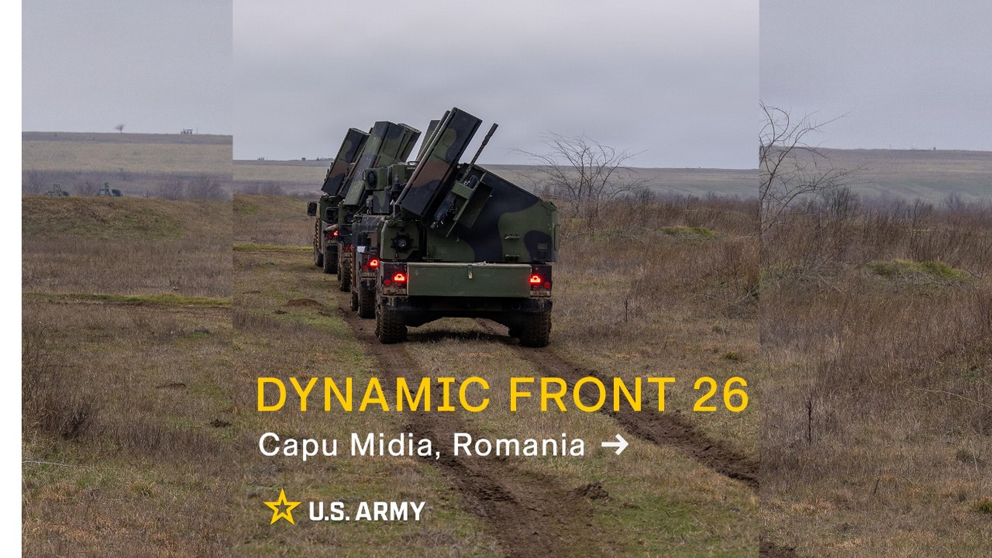 U.S. Army soldiers assigned to the 1st Battalion, 57th Air Defense Artillery Regiment, 10th Army Air and Missile Defense Command, conduct air defense operations during Exercise Dynamic Front 26 in Capu Midia, Romania, Feb. 8-9, 2026. Dynamic Front 26 is the U.S. Army’s premier fires interoperability exercise in Europe, bringing together multinational forces to integrate offensive and defensive fires and strengthen readiness (U.S. Army video by Staff Sgt. Yesenia Cadavid).
