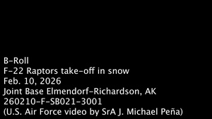 F-22 Raptors take-off in snow