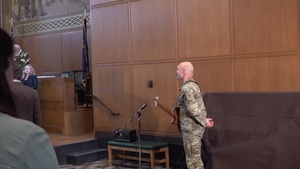 Oregon Army National Guard Officer Performs National Anthem at Oregon State Capitol
