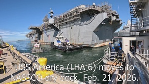 USS America (LHA 6) Transits to Dry Dock