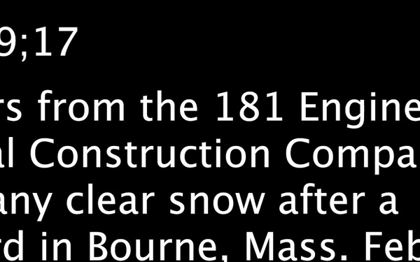 Mass. Guard Clears Snow in Bourne