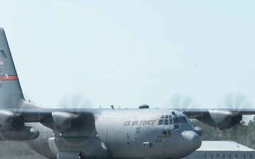 156 CRG marshal and offload C-130s during Sentry South 26-2