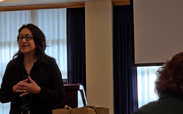 Fort McCoy ACS director speaks during 2026 AER Campaign Kickoff Breakfast