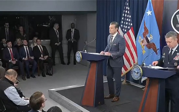 Hegseth, Caine Hold Press Conference