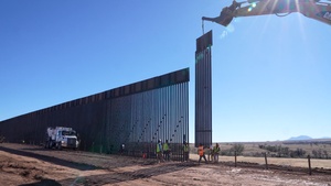 B-Roll of Smart Border Wall Construction