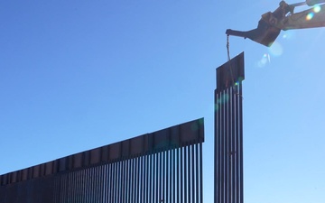 B-Roll of Smart Border Wall Construction