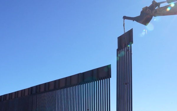 B-Roll of Smart Border Wall Construction