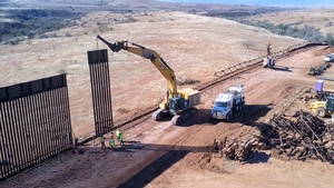 Aerial B-Roll of Smart Border Wall Construction