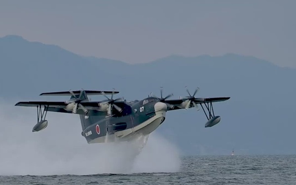 Japan Maritime Self-Defense Force US-2 Aircraft Conducts a Water Takeoff and Landing, Marine Corps Air Station Iwakuni, Japan, 2026