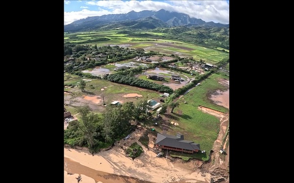 Coast Guard conducts overflights of impacted areas following flash floods on Oahu