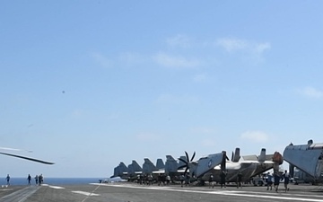 Nimitz Sailors Exercise on Flight Deck