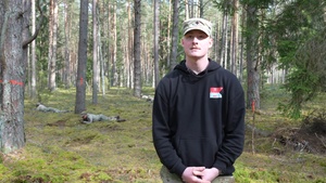 Spc. Bailey Meyer discusses Spur Ride at Pabrade Training Area