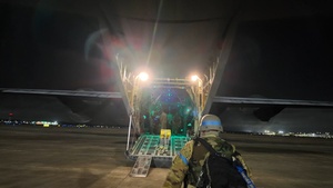 Night Flight on C-130 for mass casualty medevac training