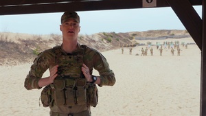 Spc. Riley discusses Schützenschnur qualification in Lithuania