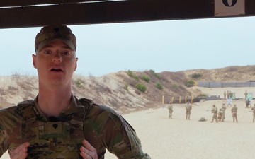 Spc. Riley discusses Schützenschnur qualification in Lithuania